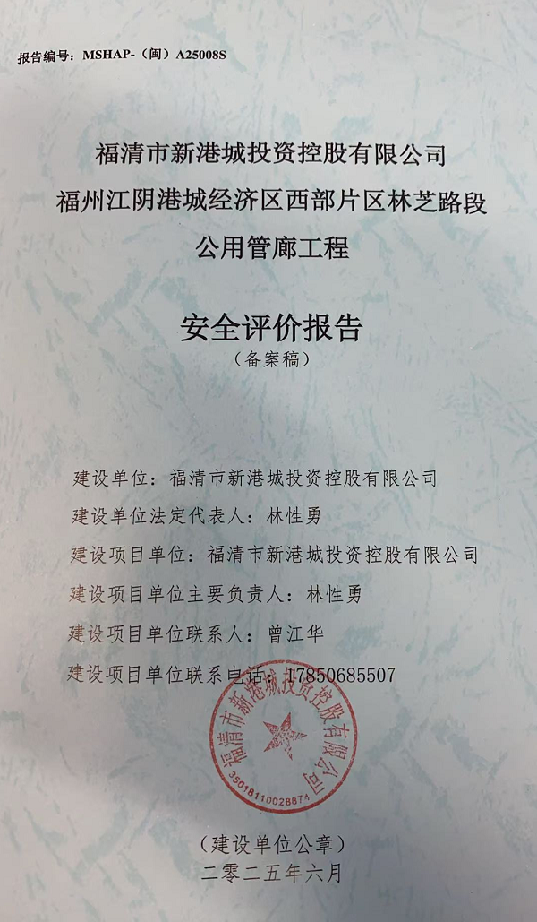 福清市新港城投资控股有限公司福州江阴港城经济区西部片区林芝路段公用管廊工程网上公开(图3)